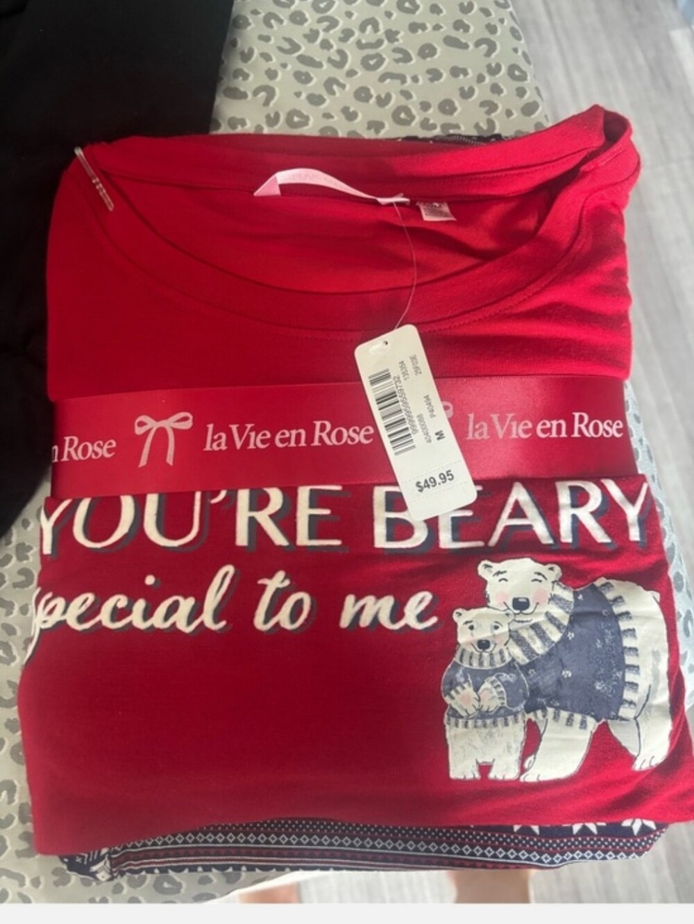la Vie en Rose Polar Bear Pajama Set NWT Ladies Size M
